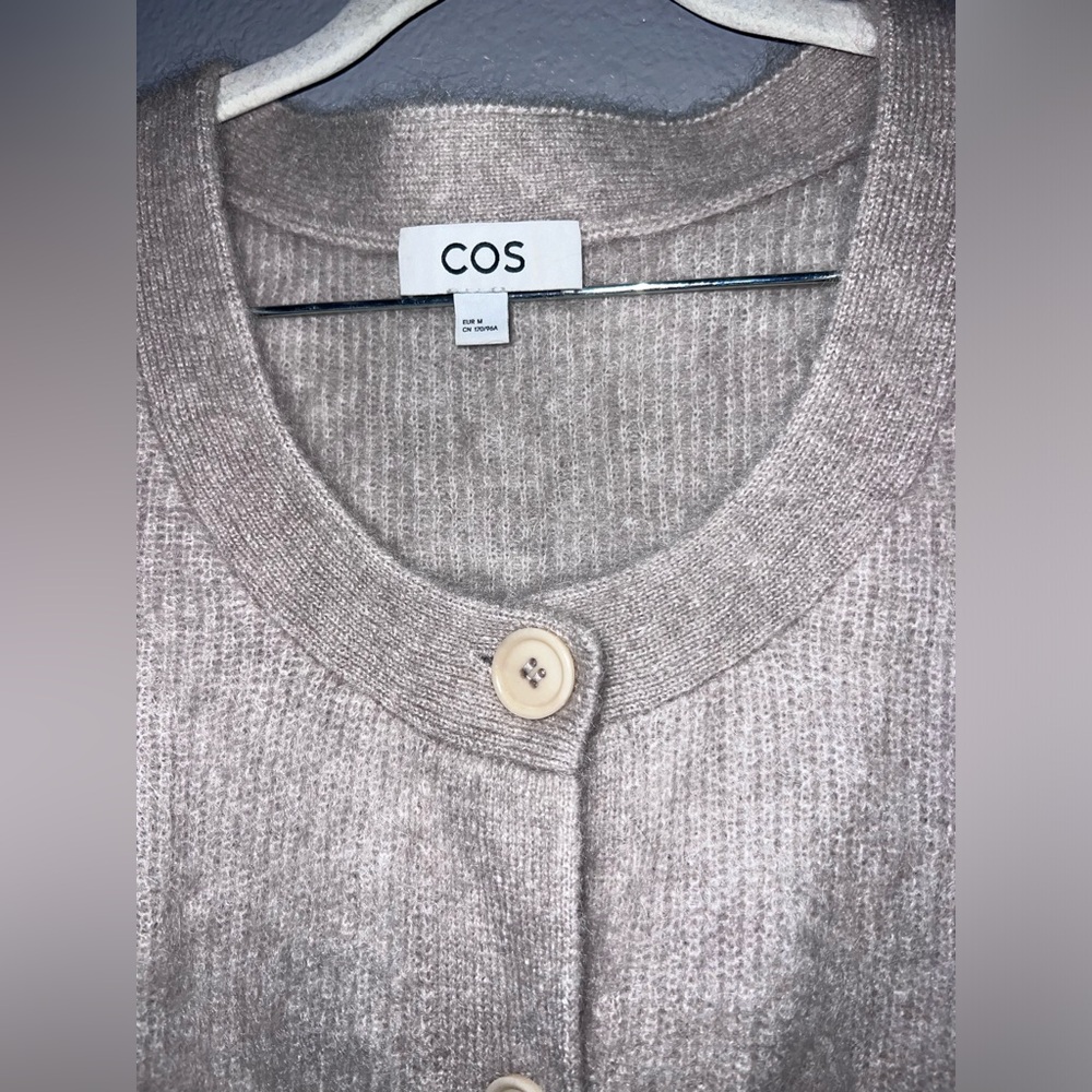 COS Light Beige Button-Up Cardigan M - Picture 3 of 7